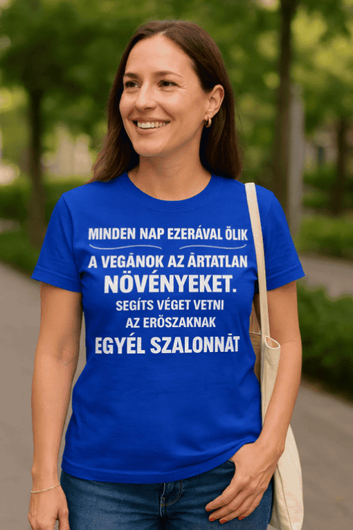 Természetvédelmi póló, vegán életmód, környezetvédelem, állatvédelem, támogató ruházat, fenntarthatóság.