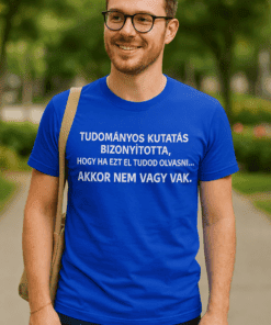 Tesztelésértékű férfi póló, tudományos kutatási témában, okos és vicces megjelenés, Top-polok.hu kínálatában.