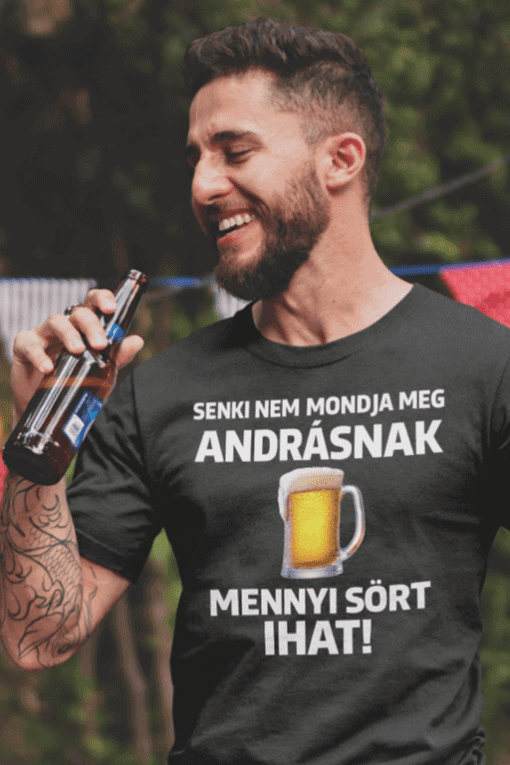 Különleges sörös póló, férfi, kerti party, humoros felső, ajándékötlet, sörrajongók számára.