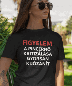 Figyelem feliratos póló, divatos nőknek, stílusos nyári ruházat, Top-polok.hu termékek.