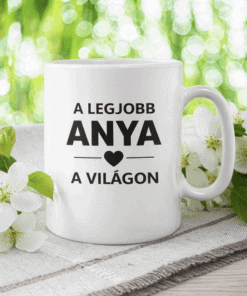 Anyuka kedvenc tojástartója, személyre szabott ajándék anyáknak, prémium minőségű bögre, szívhez szóló felirattal.