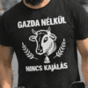 Gazda nélküli, kifejező farmer felső, humoros felirattal, zöld uborkákkal, szabadban, eredeti design.