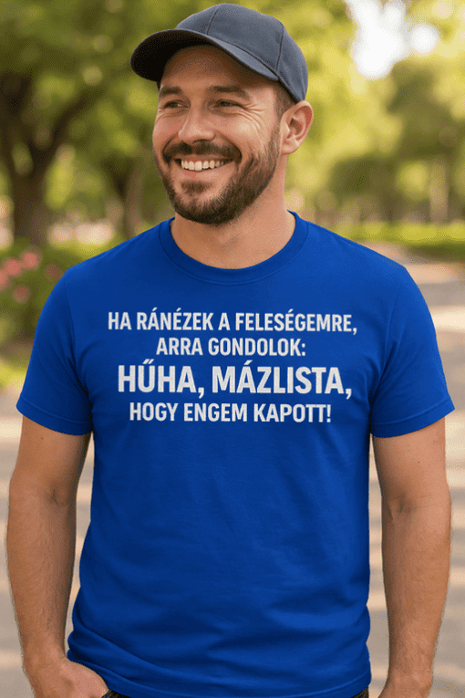 Hímzett feliratú póló, vicces férfi ajándék, humoros póló, egyedi ajándék párnak, karácsonyi ajándék ötlet.