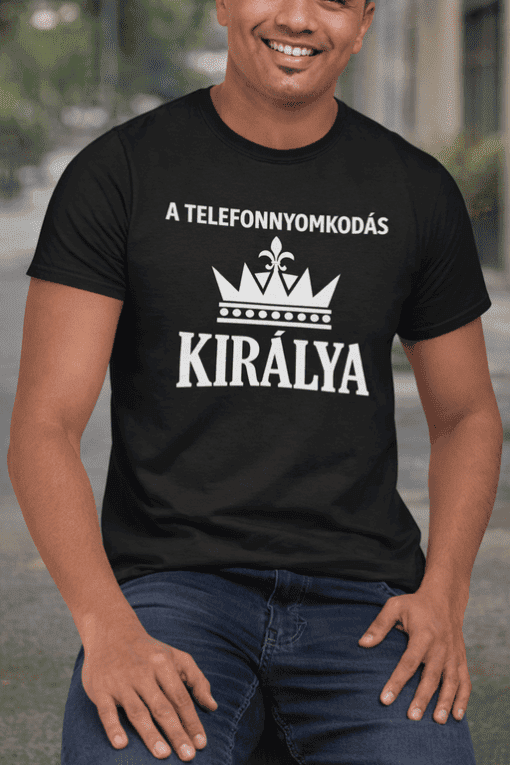 Telefon nyomtatott póló királya férfiaknak stílusos ajándék trendi felső.