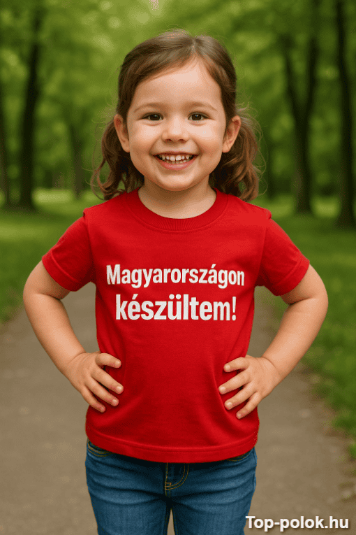 Magyarországon készült gyermek portré a természetben, mosolygós kislány a parkban.