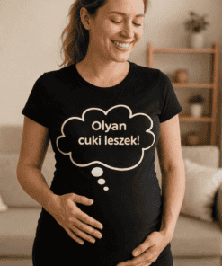 Olyan cuki leszoktató t-shirt kismamáknak, boldog várandós nő.