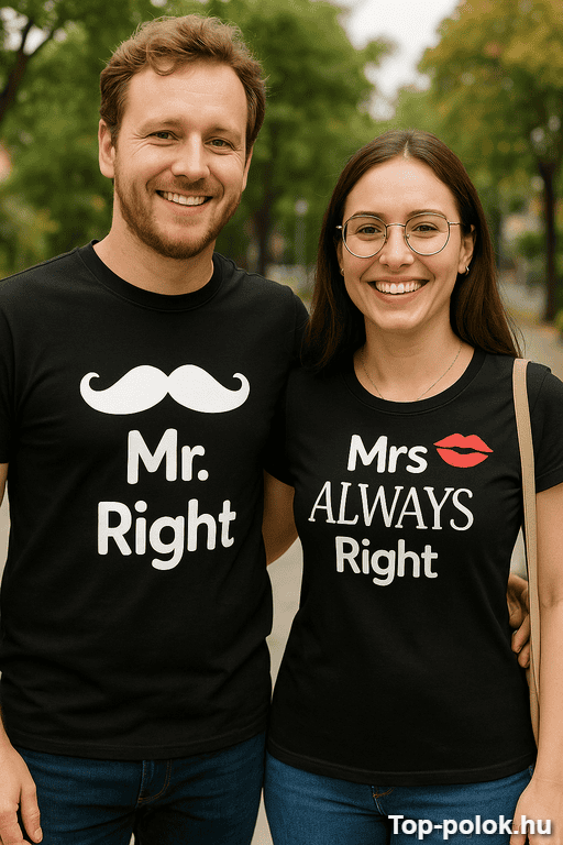 Páros póló Mr Right Mrs Always Right