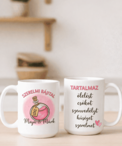 Páros bögre szerelmi bájital egyedi névvel