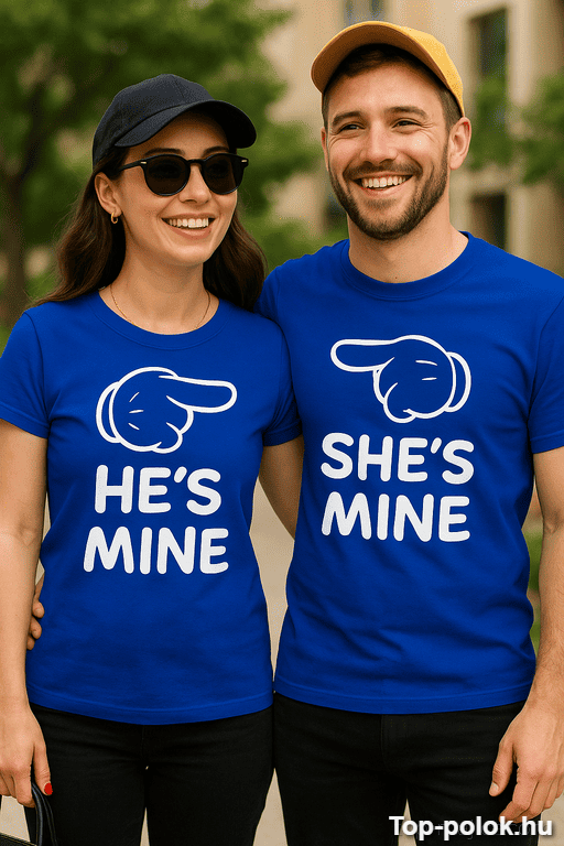 Páros póló he's mine she's mine