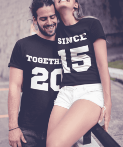 Páros póló Together since egyedi évszámmal