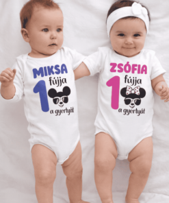 Vicces baba body 1 éves egyedi névvel