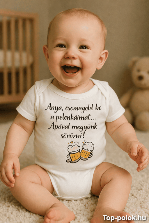 Vicces baba body apával sörözni megyek
