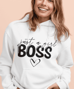 Vicces kapucnis pulóver just a girl boss