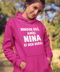 Vicces kapucnis pulóver minden oké egyedi névvel