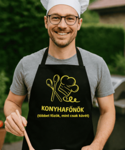 Vicces kötény konyhafőnök többet főzök mint kávét