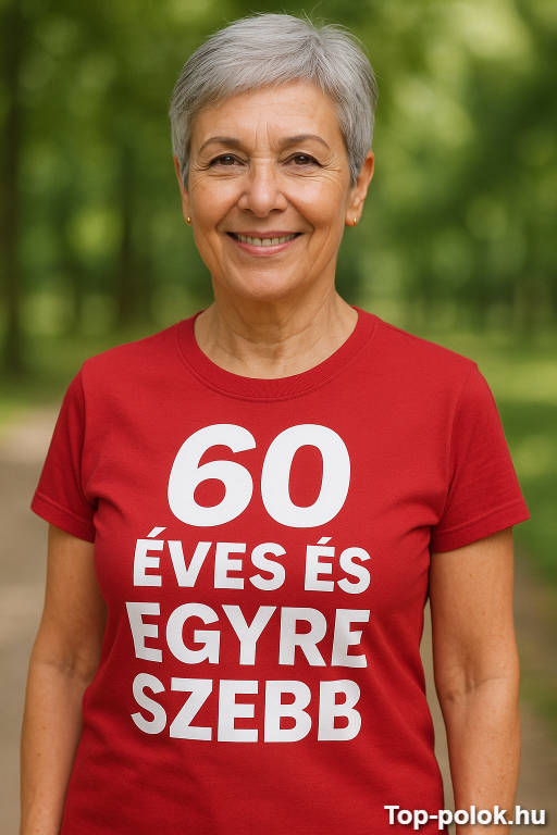 Az ALT címke: 60 éves és gyönyörű nő sportos ruhában, természetes környezetben.