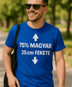 Vicces póló 75% magyar 25 cm fekete