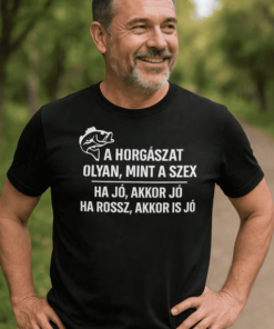 Vicces póló a horgászat olyan mint a szex