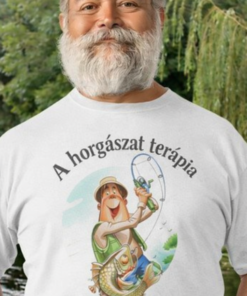 Vicces póló a horgászat terápia