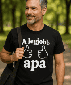 Férfi sétál az erdőben, mosolyogva, fekete pólóban, természetes környezetben.