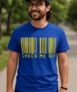Ellenőrző QR kódos póló férfiaknak, divatos és egyedi design.