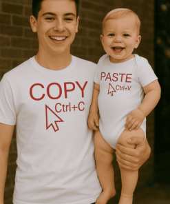 Vicces póló és body szett Copy Paste