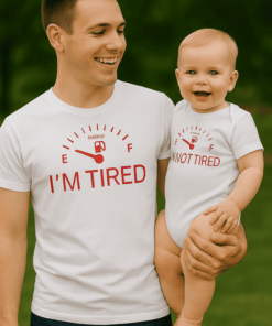 Vicces póló és body szett tired not tired