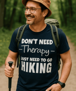 Vicces póló hiking therapy