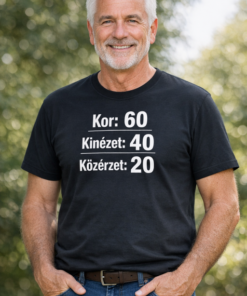 Magas vérnyomás mérő póló, egészségügyi mérés, férfi modell, outdoor környezet, kényelmes viselet, m.