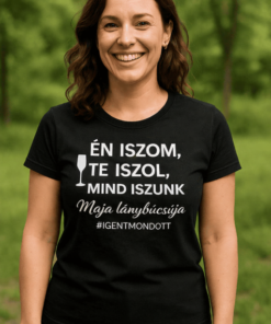 Vicces póló lánybúcsúra egyedi névvel