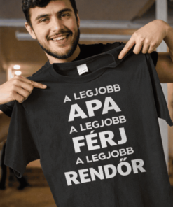 Vicces póló Legjobb apa férj és rendőr