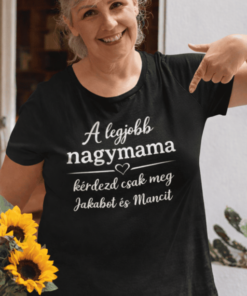 Vicces póló legjobb nagymama egyedi névvel