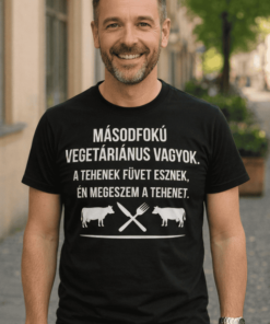 Vicces póló Másodkézből vegetáriánus vagyok