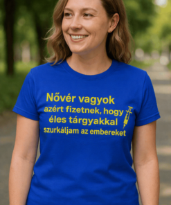 Vicces póló nővér éles tárgyakkal