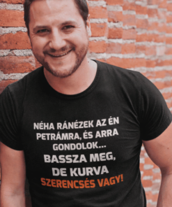 Vicces póló szerencsés párom egyedi névvel