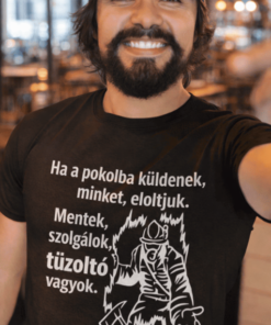 Vicces póló tűzoltó a pokolban