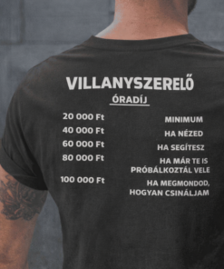 Vicces póló villanyszerelő óradíj