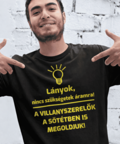 Vicces póló villanyszerelők sötétben is megoldjuk