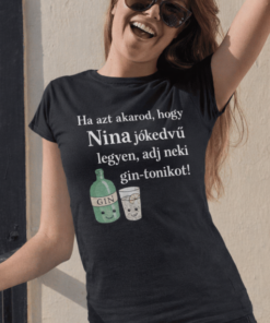 Vicces póló gin tonik egyedi névvel