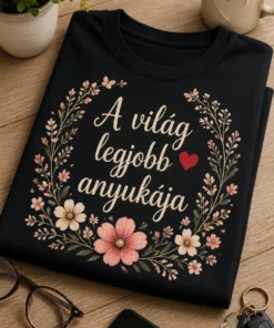 Anyák napi póló A világ legjobb anyukája, virágos díszítéssel