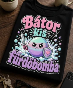 Bátor kis fürdőbomba feliratos, vicces fürdőbombás póló